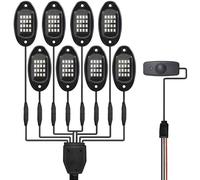 Deskium RGB LED Rock Lights Kit, 8 in 1 Set for Trucks, Wireless App and RF Remote Control, Waterproof Multicolor Lighting for Off Road and Vehicle Underbody, Customizable Colors and Dynamic Effects