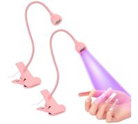 Deskium, Versatile Light for Curing Nail Gel, Adjustable Gooseneck Design, 2 Pcs Clip-On Desk Nail Lamps, USB Powered Nail Polish Dryer