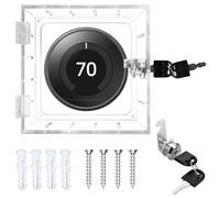 Deskium Wall Mount Thermostat Lock Box With Key, 7.87 X 5.51 X 1.97 In Clear Acrylic Ac Thermostat Cover, Anti-Tamper, Suitable For Most Thermostats