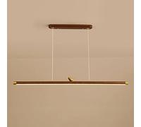 Deskps, Modern Linear Wood Light & Ceililight,Malist Led Hangifixture Withd Bird Accent, Adjustable Table Light Bar for Kitchen Island, Diniroom, Office Lighting/3 Color Mode/a