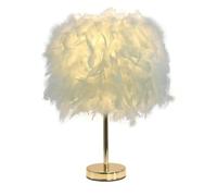 Deskps, White Feather Tablep Bedsidep with D Base Feather Table Light Deskfor Bedroom, Home Decoration, Photography Props, s (L)/L/a