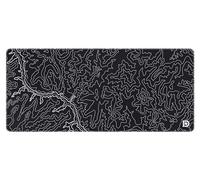 Deskr Black Topograph Canyon Deskpad Full XL Gaming Desk Mat Gamer Desk Pad with Stitched Edges 5mm Thick Non-Slip Water-Resistant Rubber Laptop Computer Mousepad for Office & Home - 36 x 16 in