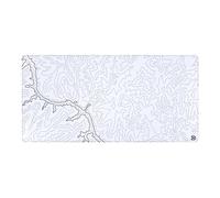 Deskr White Topograph Canyon Deskpad Full XXL Gaming Desk Mat Gamer Desk Pad with Stitched Edges 5mm Thick Non-Slip Water-Resistant Rubber Laptop Computer Mousepad for Office & Home - 47 x 24 in
