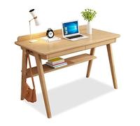 Desks Home Desktop Computer Student Writing Simple Bedroom Home With Drawers Solid Wood Table Legs (Color : Wood color, Size : 100x55x75cm)