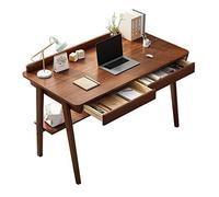 Desks Home Desktop Computer Student Writing Simple Bedroom Home With Drawers Solid Wood Table Legs (Color : Brown, Size : 80x55x75cm)