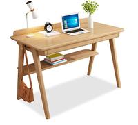 Desks Home Desktop Computer Student Writing Simple Bedroom Home With Drawers Solid Wood Table Legs (Color : Wood color, Size : 80x55x75cm)