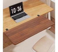 DeskShelf NoDrill Cuter Stand Curved Wood Office nizer Walnut h 60x25cm Home Office SpaceSaving Solut