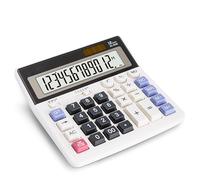 Desktop Accounting Calculator with 12 Digit Large LCD Display Accountant Big Button Supply for Business Solar Battery Double Power
