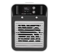 Desktop Air Cooler, Small Air Conditioner with Mist and Digital Display, 3000mAh Portable USB Rechargeable, Low Noise for Office Sleeping, 2 Modes Humidifying/Normal Wind
