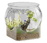 Desktop Aquarium - 350g Clear Fish Bowl, Round Innovative Planter Container, Sophisticated Home Decor | Elegant Glass Like Pet Vessel For Living Room Bedroom Bathroom Workplace Dorm Desk Display