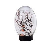 Desktop Aquarium, Mini Fish Tank, 19cm Ecosphere Closed Aquatic Ecosystem Aquarium with LED Revolving Base, Self-Sustaining Ecosystem Desktop Aquarium for Home Office Decoration (Black)