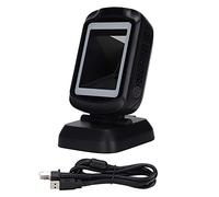 Desktop Barcode Scanner 2D Barcode Scanner with Adjustable LED Red Light Scanning Window, Quick - Response QR Code Reader for Shop Store POS Systems, Supports Multi - Language & 1D