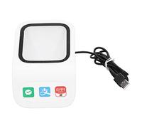 Desktop Barcode Scanner 2D QR Code Reader Large Window High Speed USB Plug Play Voice Prompt Barcode Scanner for Supermarkets Convenience Stores White Blue