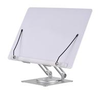 Desktop Book Stand with 360 Rotating Base and Page Clips Foldable Angle Adjustable for Reading Cooking Holder Textbook Recipe Magazine Document Storybook Tablet Pad
