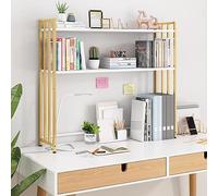 Desktop Bookcase Desk Storage Shelves 2-Tier Desk Bookshelf, Adjustable Desktop Bookshelf Organizer Storage Rack, Desk Storage Hutch For Dorm Library
