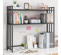 Desktop Bookcase Desk Storage Shelves 2-Tier Desk Bookshelf, Adjustable Desktop Bookshelf Organizer Storage Rack, Desk Storage Hutch For Dorm Library