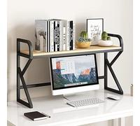 Desktop Bookcase Office - Display Shelf, Adjustable Ladder Wood Metal for Computer for Office Supplies Home Bathroom Kitchen(100 * 25 * 65cm)