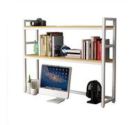 Desktop bookshelf 2 Tier Desktop Bookshelf/Storage Rack - Printer Stand, Desktop Bookcase For Computer Desk, Multipurpose Wood Countertop Hutch Bookshelf, Adjustable Display Shelf Rack Organizer ( Col