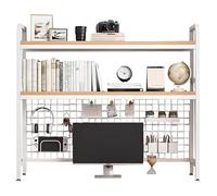Desktop Bookshelf, 2-Tier Multipurpose Countertop Storage Rack, Open Display Stand for Office and Home Use