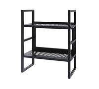 Desktop bookshelf 2-Tier Wrought Iron Desktop Bookshelf - Nordic Style Desk Desk Shelf, Small Double-Decker Bookcase in The Living Room, Kitchen Utensil Organizer Rack, Bedroom Cosmetics Display Stand