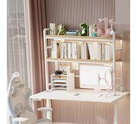 Desktop bookshelf Desktop Storage Rack - Dorm Desk Bookshelf With Grid, 2-Tier Iron Art Multifunctional Household Storage Rack, Simple Style Small Desktop Display Stand, Computer Desk Desktop Bookshel