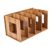 Desktop Bookshelf, Magazine File Holder Desktop Bookshelf Rack with Multi Slots Organizers for Books DVD Storage Magazine Holder, File Organizer Media Rack for Students Kids