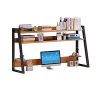 Desktop bookshelf Office Desk Bookshelf, Desktop Storage Organizer Display Shelf Book Rack, Worktop Desk Organizer Wood Metal, Freestanding Desk Stand, for Kitchen Office Bathroom Shelf Attachment ( C