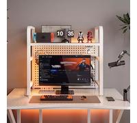 Desktop Bookshelf Organizer Computer Bookcase Multipurpose Metal Hutch Shelf Industrial Wrought Iron Desk for Home Dormitory(55x20*68cm)