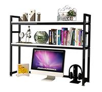 Desktop bookshelf Small Desktop Bookshelf - Desktop Storage Organizer Display Shelf Book Rack, Adjustable 2 Tier Bookshelf Desktop Racks, Desktop Bookcase for Computer Desk Wood Metal, for Home School