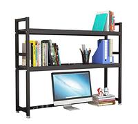Desktop bookshelf Small Desktop Bookshelf - Desktop Storage Organizer Display Shelf Book Rack, Adjustable 2 Tier Bookshelf Desktop Racks, Desktop Bookcase for Computer Desk Wood Metal, for Home School
