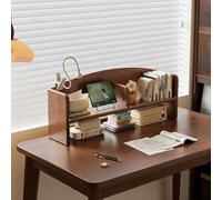 Desktop Bookshelf Wooden Desk Organizer Open Storage Display Rack Countertop Hutch Bookshelf Suitable for Bedrooms, Living Rooms, and Studies.(Walnut,15 * 7 * 11in/40 * 20 * 30cm)