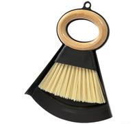 Desktop Broom Dustpan Set with Dense PET Bristles for Small Spaces - Portable Hand Sweeper for Kitchen Counter Car Interior Black 20cm(A)