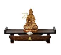 Desktop Buddha Altar Shelf, Bamboo Tabletop Personal Prayer Meditation Table with Extendable Tray,Buddha Statue Stand Statue for Altars,Sacrifices,Divination,Incense Burning,50cm/19.7in