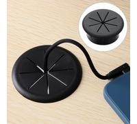 Desktop Cable Grommet Cover, 60 mm ABS Wire Hole Organizer for Desks and Offices, White or Black