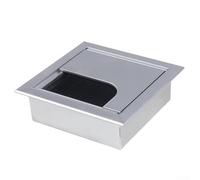 Desktop Cable Hole Cover Made of Aluminum Alloy Keep Your Workspace Clean (Silver 80mm*80mm)