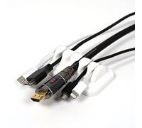 Desktop Cable Organizer, Weighted, Eco-Friendly Silicone, No Bad Smell, Bundled with 4 Reusable Cable Ties (White)