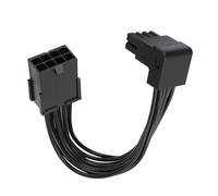 Desktop Cable Routing PCIe 8 Pin GPU Extension, 90 Degree Male to Female Connector with Secure Clip Housing, Black