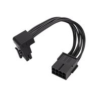 Desktop Cable Routing PCIe 8 Pin GPU Extension, 90 Degree Male to Female Connector with Secure Clip Housing, Black