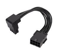 Desktop Cable Routing PCIe 8 Pin GPU Extension, 90 Degree Male to Female Connector with Secure Clip Housing, Black