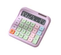 Desktop Calculator 12 Digit Large and LCD Display Big Button Calculators Solar Power and Battery Operated for Office School Home for Kids Students Accountant - Gradient Pink (Blue) (Green) (Pink)