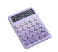 Desktop Calculator 12 Digit Large LCD Display Big Round Button Cute Gradient Colored Calculator Suitable for Office School Home for Students Accountant Purple