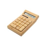 desktop calculator,Eco-friendly Bamboo Electronic Calculator Counter Standard Function 12 Digits Solar & Battery Dual Powered for Home Office School Retail Store