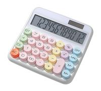 Desktop Calculator, Large 12-Digit LCD Display | 220g Material 15 Degree Tilt ABS Colorful Big Button Electronic Machine For School Business Retail Bank Of Fina