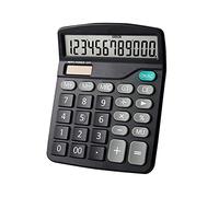 Desktop Calculator Standard Function Calculator with 12-Digit Large LCD Display Solar & Battery Dual Power for Home Basic Office Business(Black)