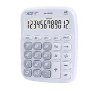 Desktop Calculator with 12 Digit Large LCD Display and Big Button Keyboard - Silent Operation Battery Powered Numerical Computing Tool for Office Accounting and Educational (White)