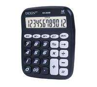 Desktop Calculator with 12 Digit Large LCD Display and Big Button Keyboard - Silent Operation Battery Powered Numerical Computing Tool for Office Accounting and Educational (Black)