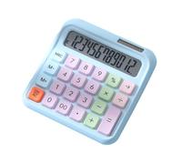 Desktop Calculator with 12 Digit Large LCD Display and Mechanical Style Keys, Dual Power Solar and Battery Operated Office Calculator for Accounting and Business Professionals, (Blue)