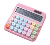 Desktop Calculators - Big Button 12 Digit Calculator | 15 Degree Tilt Colorful Screen Adding Machine, 5 Inch LCD Screen, for Home Work, School, Business