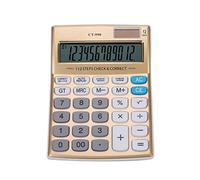 Desktop Calculators Dual Power Accounting Calculator Large Display 12-Digit Computer Financial Calculator Big Button for Business Office School Calculating Gold