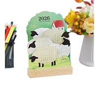 Desktop Calendar 2026, Daily Planner, 16.5x11.8x3cm, Cartoon Animal Planner, Sheep Horse Organizer, Monthly Schedule, For Home, Office, School, Dorm, Teacher Desk